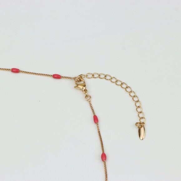 Elegant Rose Gold Beaded Necklace with Adjustable Chain, XPNL0336 - Picture 3 of 12